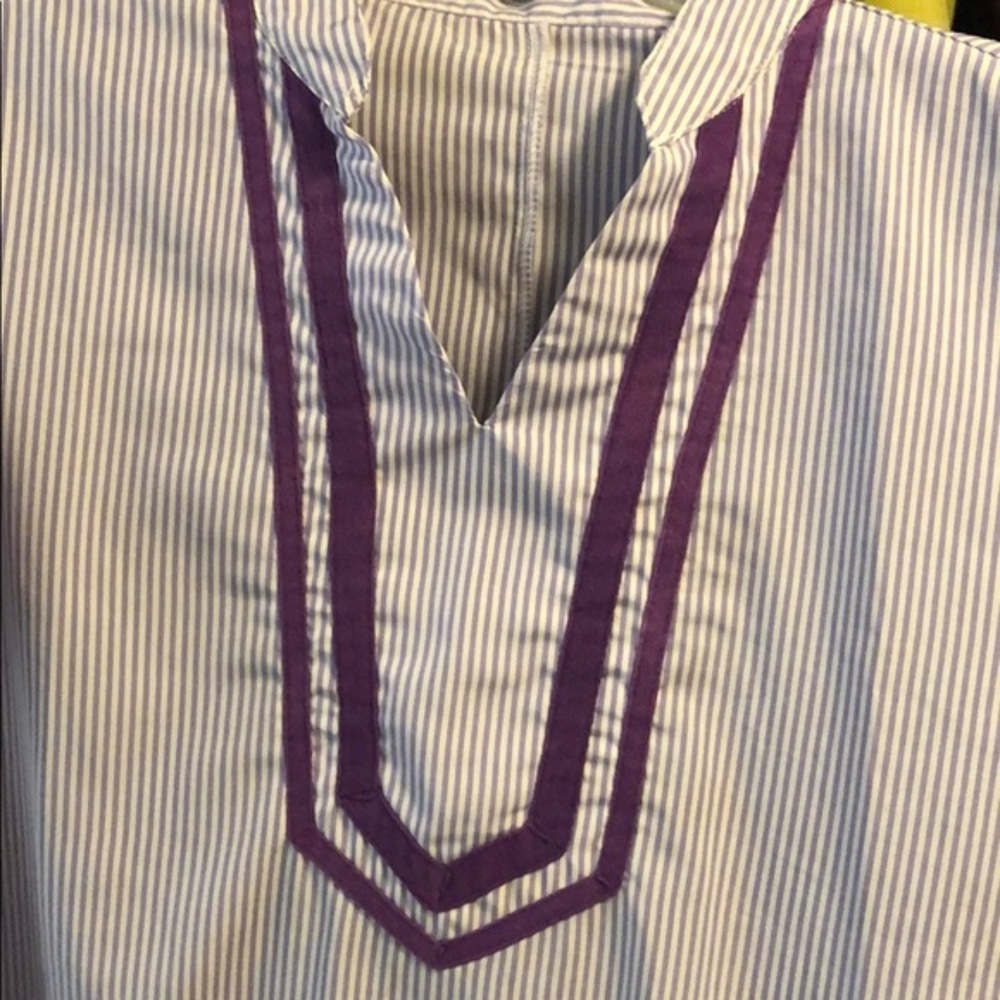 Poseca Housedress Purple Stripe Nap Dress L - image 2